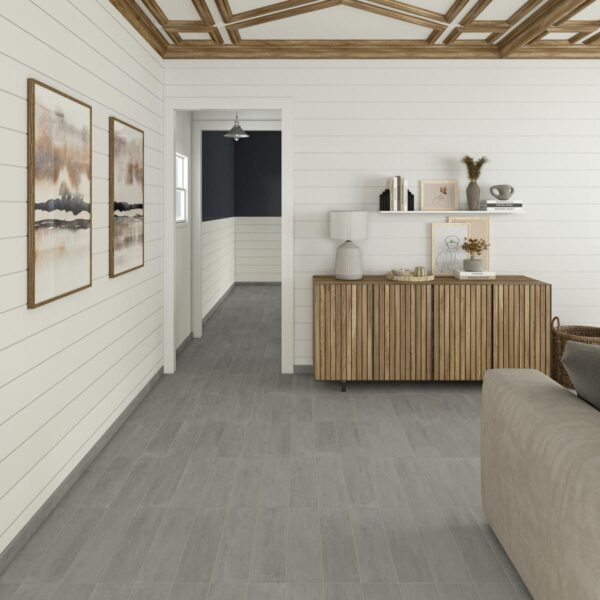 6" x 24" Portfolio Ash Grey Floor Tile Rectangle Matte - Image 4