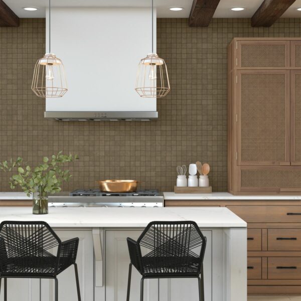 2" x 2" Portfolio Chocolate Mosaic Tile Rectangle Straight Joint Matte - Image 4