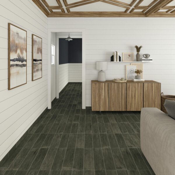 6" x 24" Portfolio Charcoal Floor Tile Rectangle Matte - Image 5