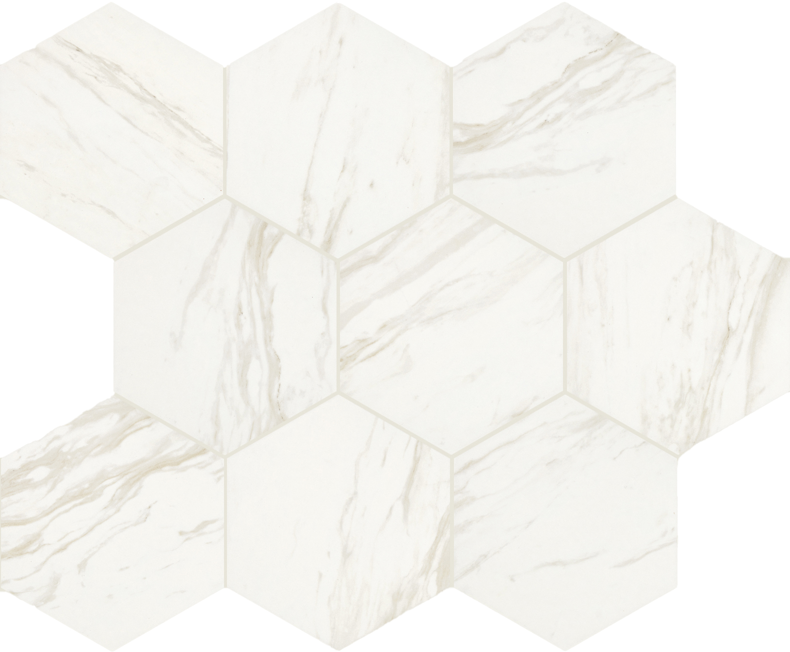 8" x 9" Perpetuo Timeless White Floor Tile Hexagon Matte