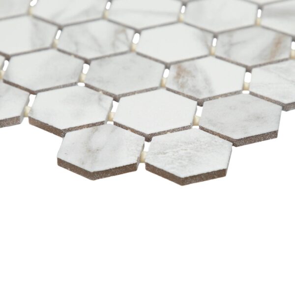 8" x 9" Perpetuo Brilliant White Floor Tile Hexagon Matte - Image 2