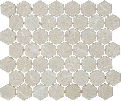 1.5" x 1.5" Perpetuo Elegant Beige Mosaic Tile Rectangle Hexagon Matte
