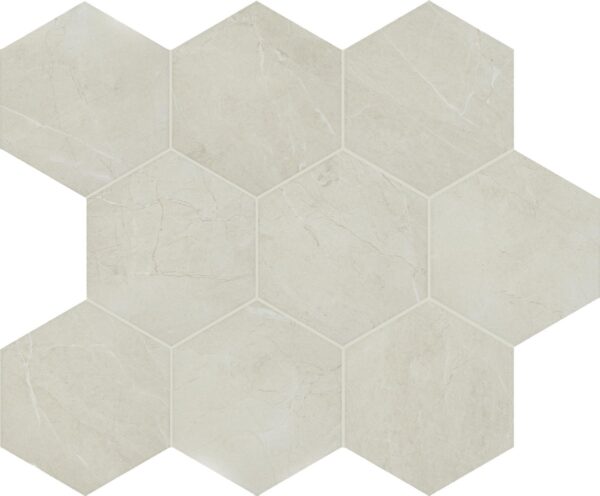 8" x 9" Perpetuo Elegant Beige Floor Tile Hexagon Matte