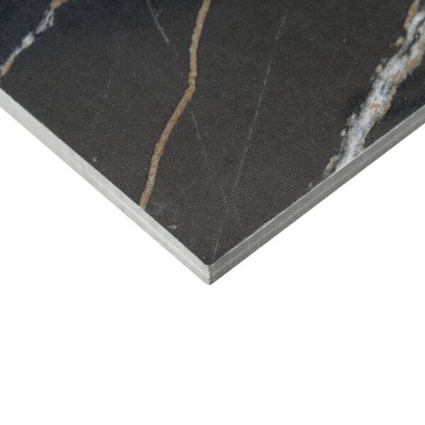 12" x 12" Perpetuo Infinite Black Floor Tile Square Polished - Image 2