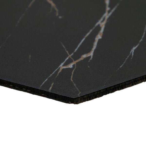 8" x 9" Perpetuo Infinite Black Floor Tile Hexagon Matte - Image 2
