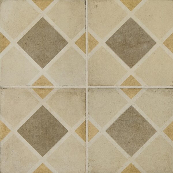 8" x 8" Quartetto Warm Rombo Floor Tile Deco Square Matte - Image 3