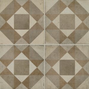 8" x 8" Quartetto Warm Figura Floor Tile Deco Square Matte