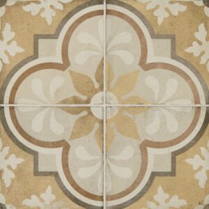 8" x 8" Quartetto Warm Grande Fiore Floor Tile Deco Square Matte