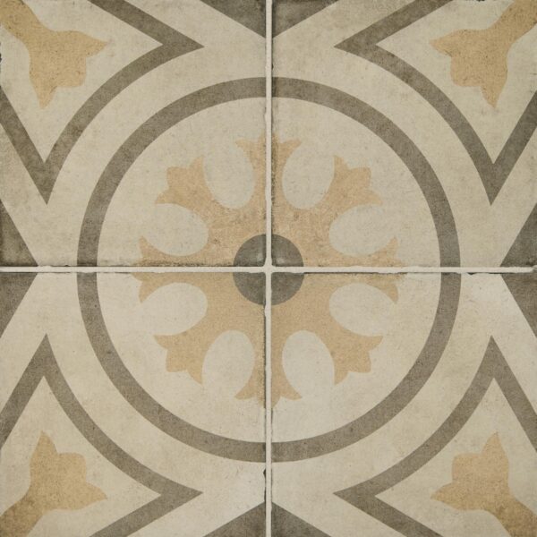 8" x 8" Quartetto Warm Circolo Floor Tile Deco Square Matte