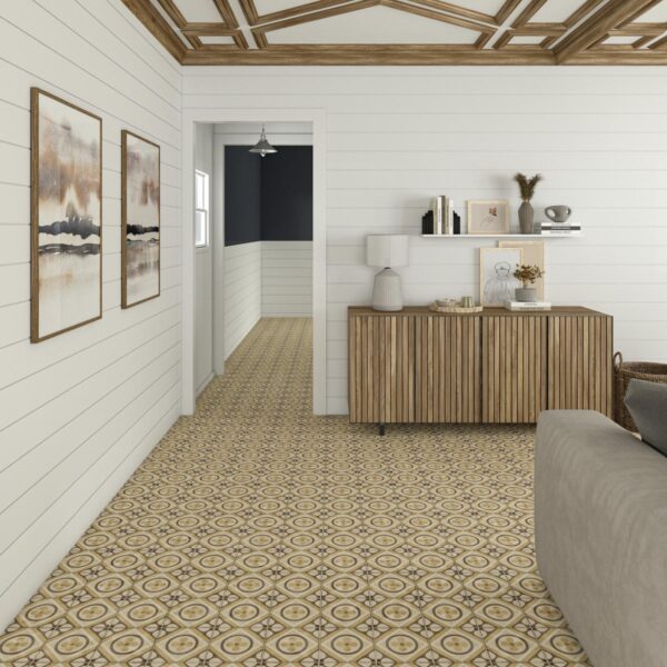 8" x 8" Quartetto Warm Petalo Floor Tile Deco Square Matte - Image 4