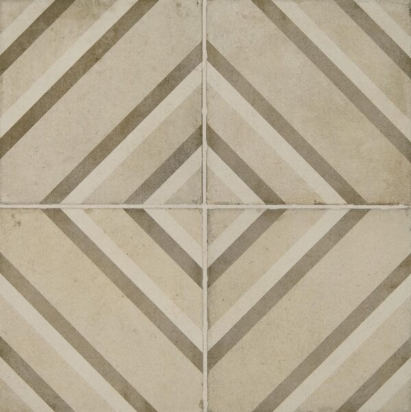 8" x 8" Quartetto Warm Piazza Floor Tile Deco Square Matte
