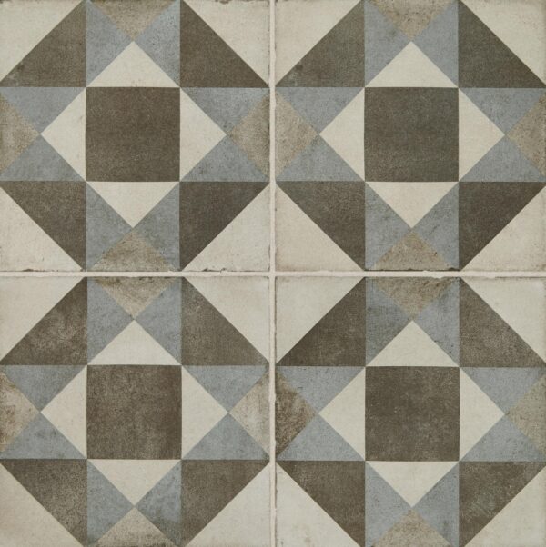 8" x 8" Quartetto Cool Figura Floor Tile Deco Square Matte