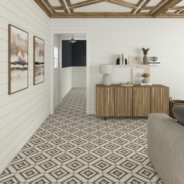 8" x 8" Quartetto Cool Piazza Floor Tile Deco Square Matte - Image 2