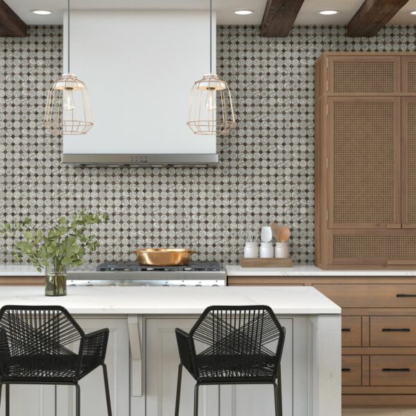 2" x 2" Rhetoric Aristotle White Mix Mosaic Tile Rectangle Octagon / Dot Matte - Image 5