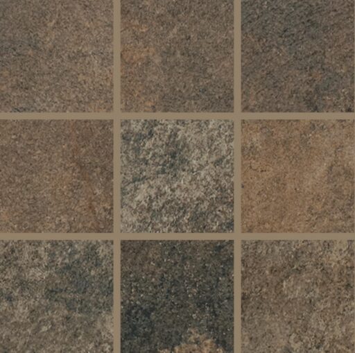2" x 2" Slate Attache Multi Brown Mosaic Tile Rectangle Straight Joint Matte