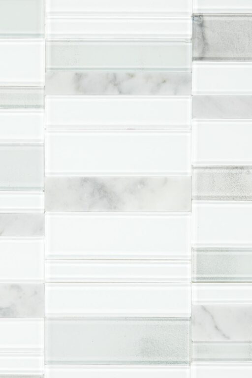 11" x 11" SimplyStick Mosaix Stormy Mist and glass Blend Mosaic Natural Stone Tile Rectangle Straight Joint Polished