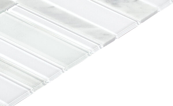 11" x 11" SimplyStick Mosaix Stormy Mist and glass Blend Mosaic Natural Stone Tile Rectangle Straight Joint Polished - Image 4