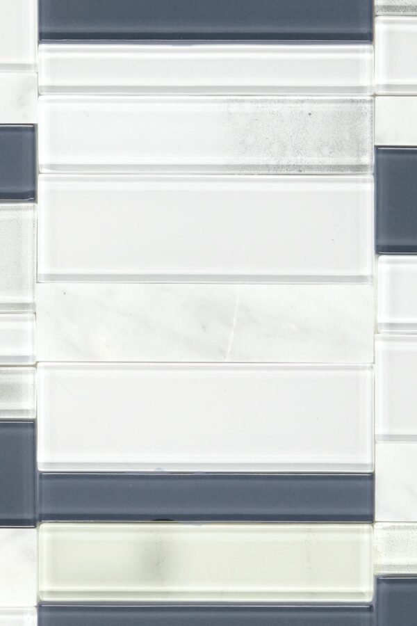 11" x 11" SimplyStick Mosaix Carrara White Mosaic Natural Stone Tile Rectangle Brick Joint Polished - Image 4