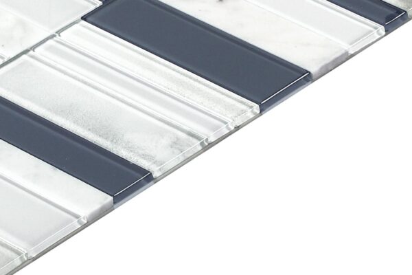 11" x 11" SimplyStick Mosaix Carrara White Mosaic Natural Stone Tile Rectangle Brick Joint Polished - Image 5