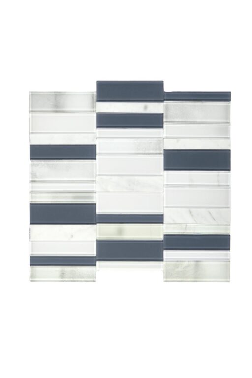 11" x 11" SimplyStick Mosaix Carrara White Mosaic Natural Stone Tile Rectangle Brick Joint Polished