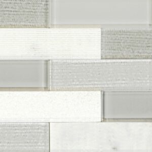 11" x 11" SimplyStick Mosaix Daphne White Mosaic Natural Stone Tile Rectangle Brick Joint Polished