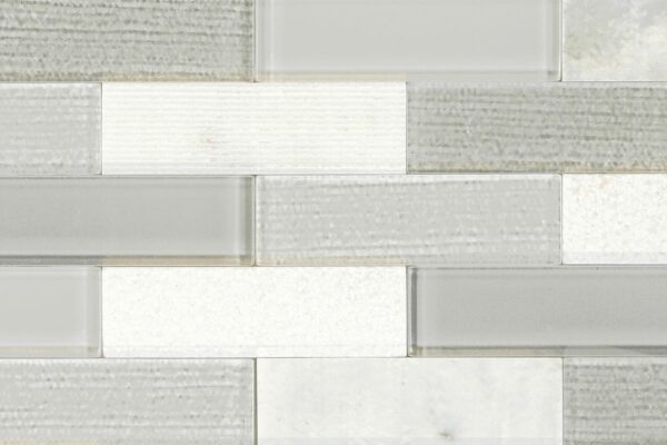 11" x 11" SimplyStick Mosaix Daphne White Mosaic Natural Stone Tile Rectangle Brick Joint Polished