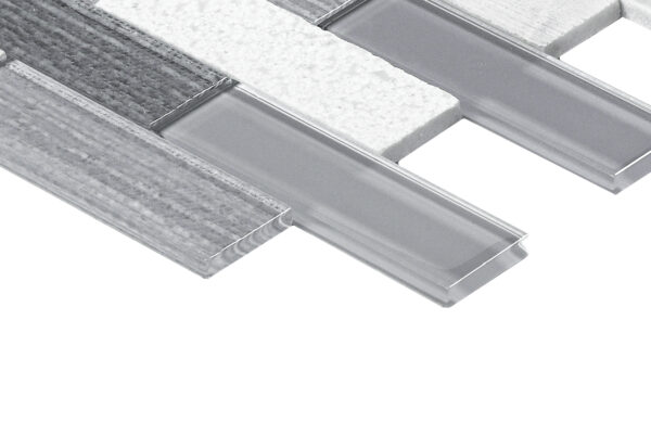 11" x 11" SimplyStick Mosaix Stormy Mist Mosaic Natural Stone Tile Rectangle Brick Joint Polished - Image 3