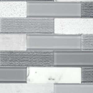 11" x 11" SimplyStick Mosaix Stormy Mist Mosaic Natural Stone Tile Rectangle Brick Joint Polished
