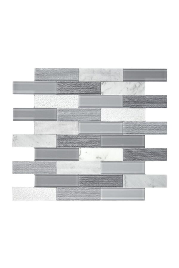 11" x 11" SimplyStick Mosaix Stormy Mist Mosaic Natural Stone Tile Rectangle Brick Joint Polished - Image 5