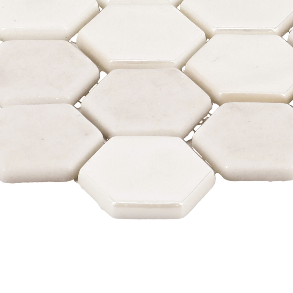 1" x 1" Uptown Glass Mosaics Alabaster Mosaic Tile Rectangle Hexagon Matte - Image 2