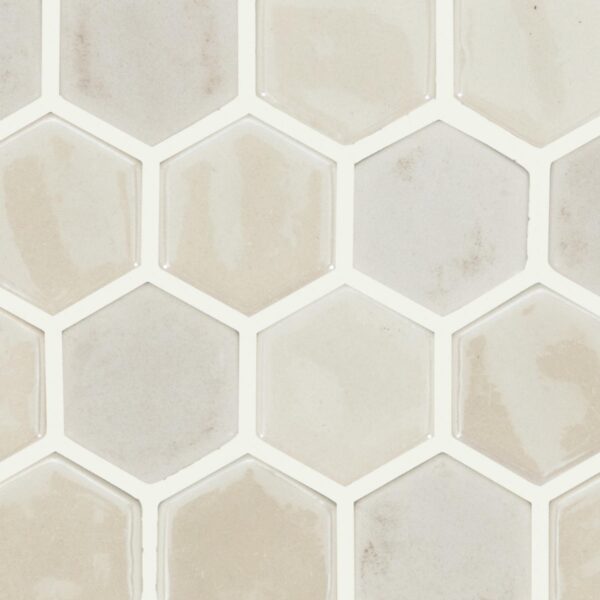 1" x 1" Uptown Glass Mosaics Alabaster Mosaic Tile Rectangle Hexagon Matte - Image 3