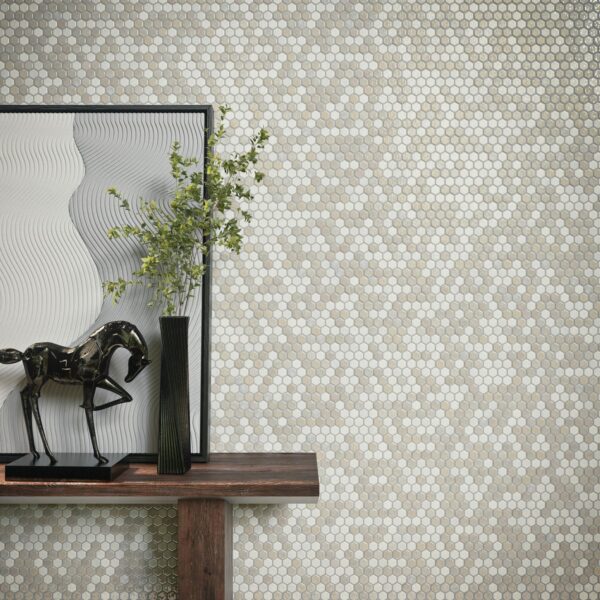1" x 1" Uptown Glass Mosaics Alabaster Mosaic Tile Rectangle Hexagon Matte - Image 4