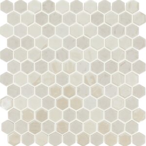 1" x 1" Uptown Glass Mosaics Alabaster Mosaic Tile Rectangle Hexagon Matte