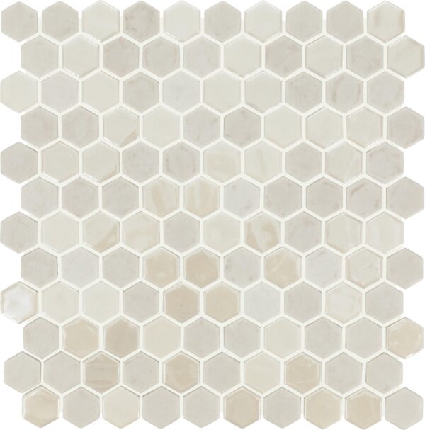 1" x 1" Uptown Glass Mosaics Alabaster Mosaic Tile Rectangle Hexagon Matte