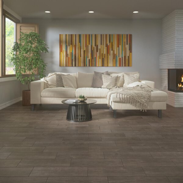 6" x 24" Willow Bend Smoky Brown Floor Tile Plank Matte - Image 3