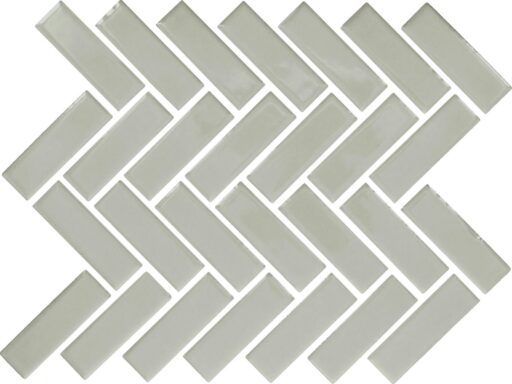 1" x 3" Color Wheel Mosaic Desert Gray Mosaic Tile Rectangle Herringbone Glossy