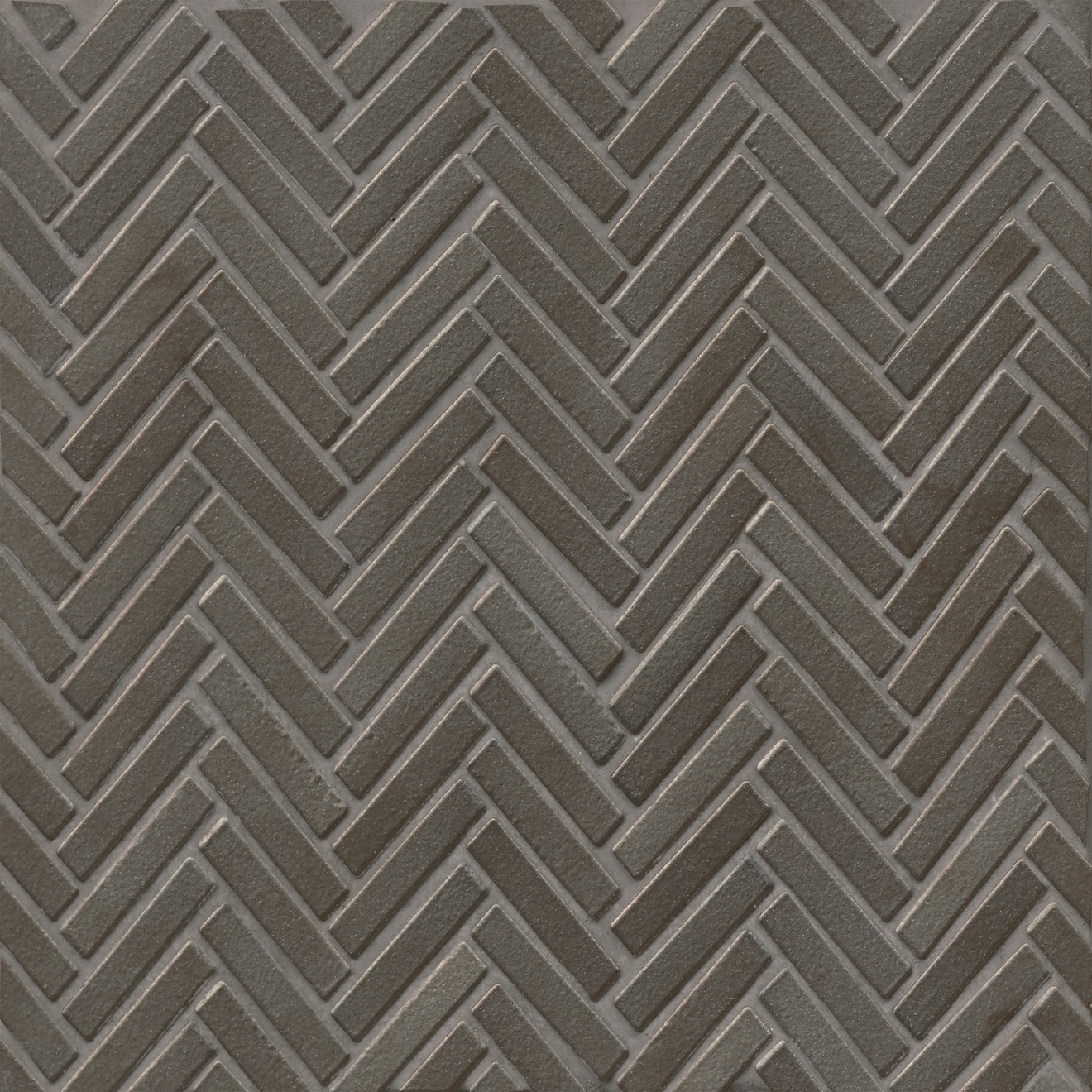 90 1/2" x 2" Herringbone Porcelain Mosaic Tile in Metallic