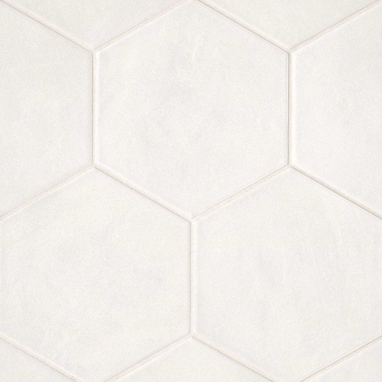 Allora 8.5" x 10" Hexagon Matte Porcelain Tile in Solid White