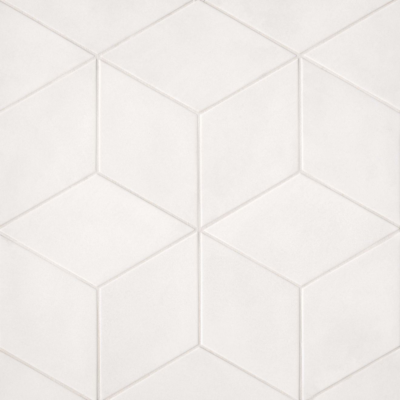 Allora 7.5" x 12.75" Rhomboid Matte Porcelain Tile in Solid White