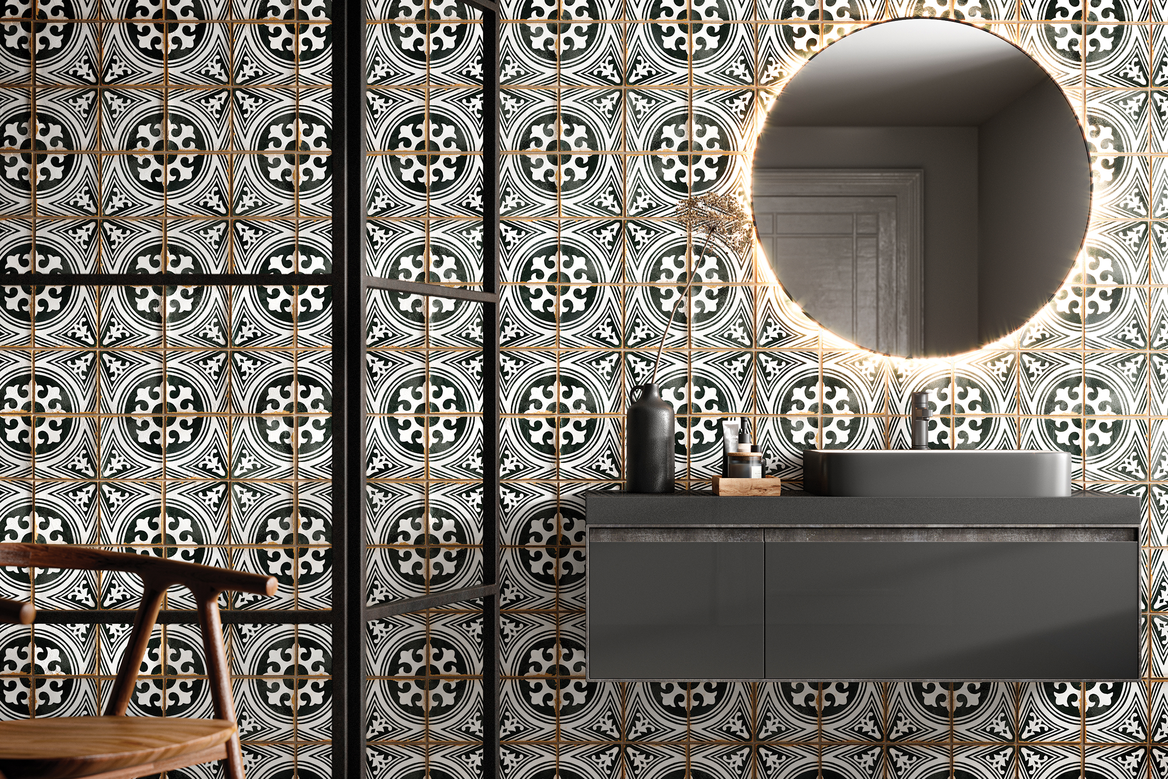 Casablanca 5" x 5" Matte Ceramic Tile in Fida