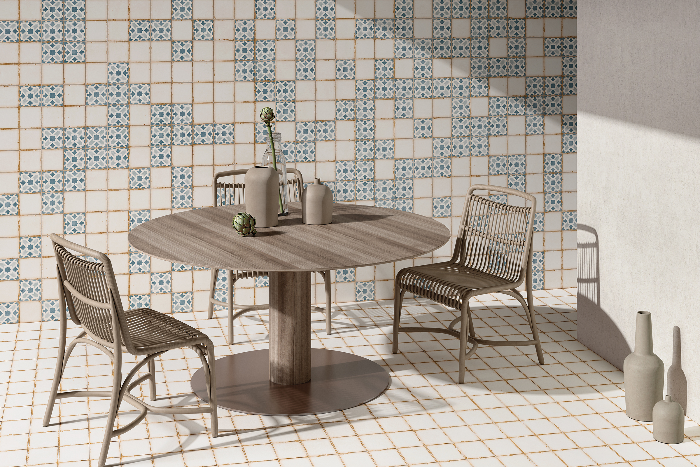 Casablanca 5" x 5" Matte Ceramic Tile in Gaza