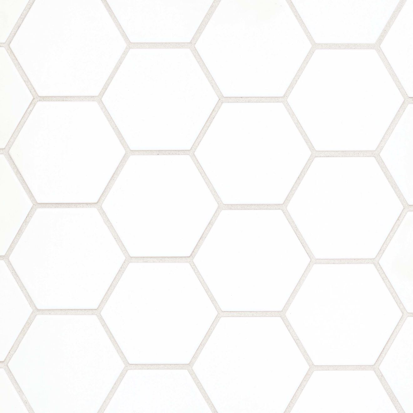 Hedron 4" x 5" Matte Ceramic Flat Wall Tile in White