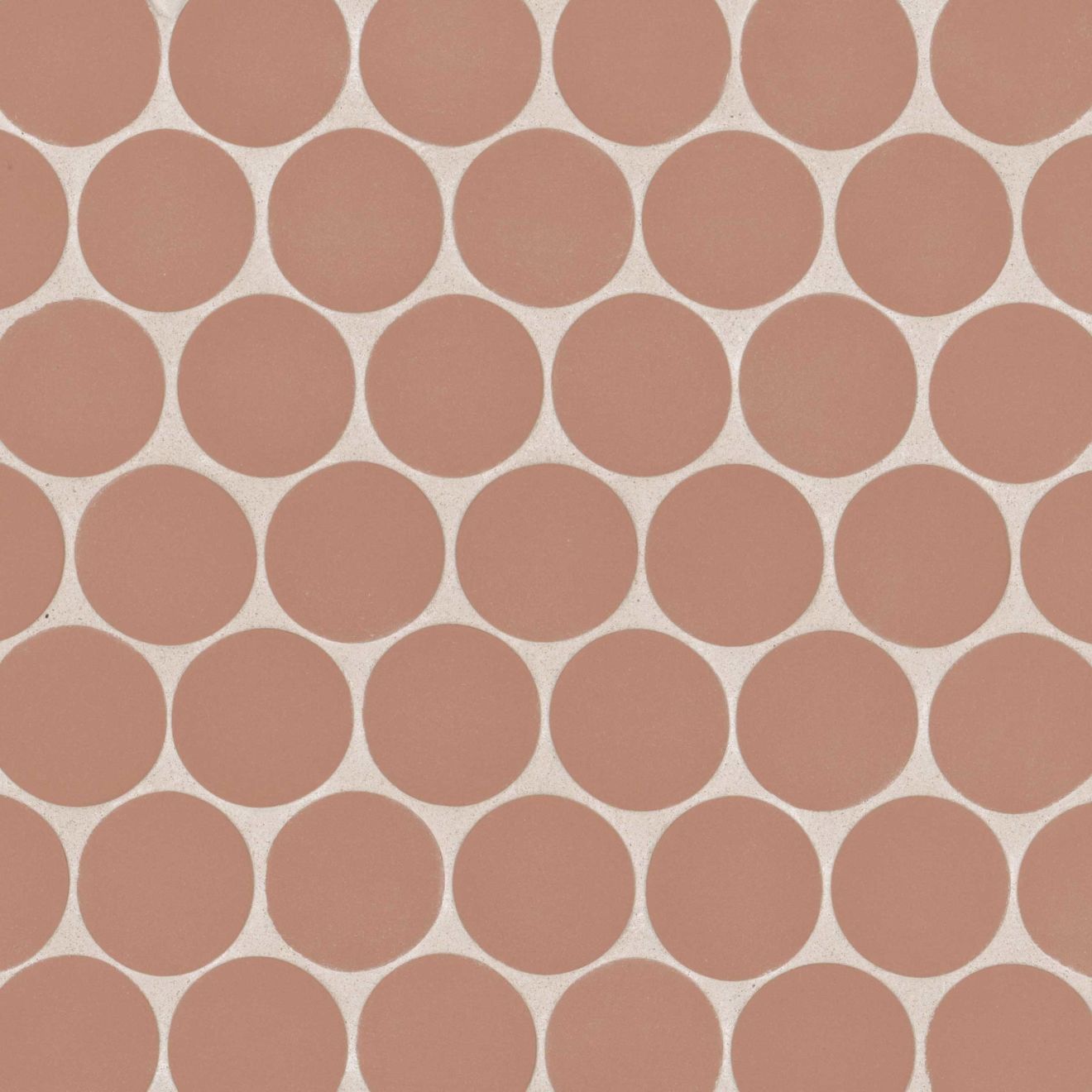 Makoto 2" Round Matte Porcelain Mosaic Tile in Umi Terracotta