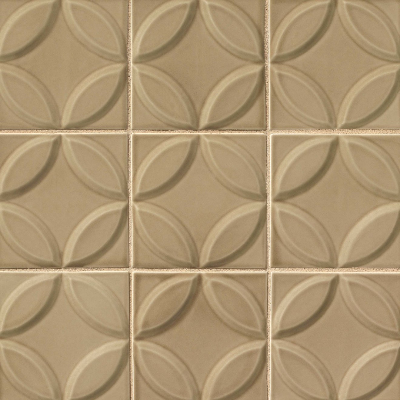 Provincetown 6" x 6" Brewer Deco Ceramic Tile in Highland Brown