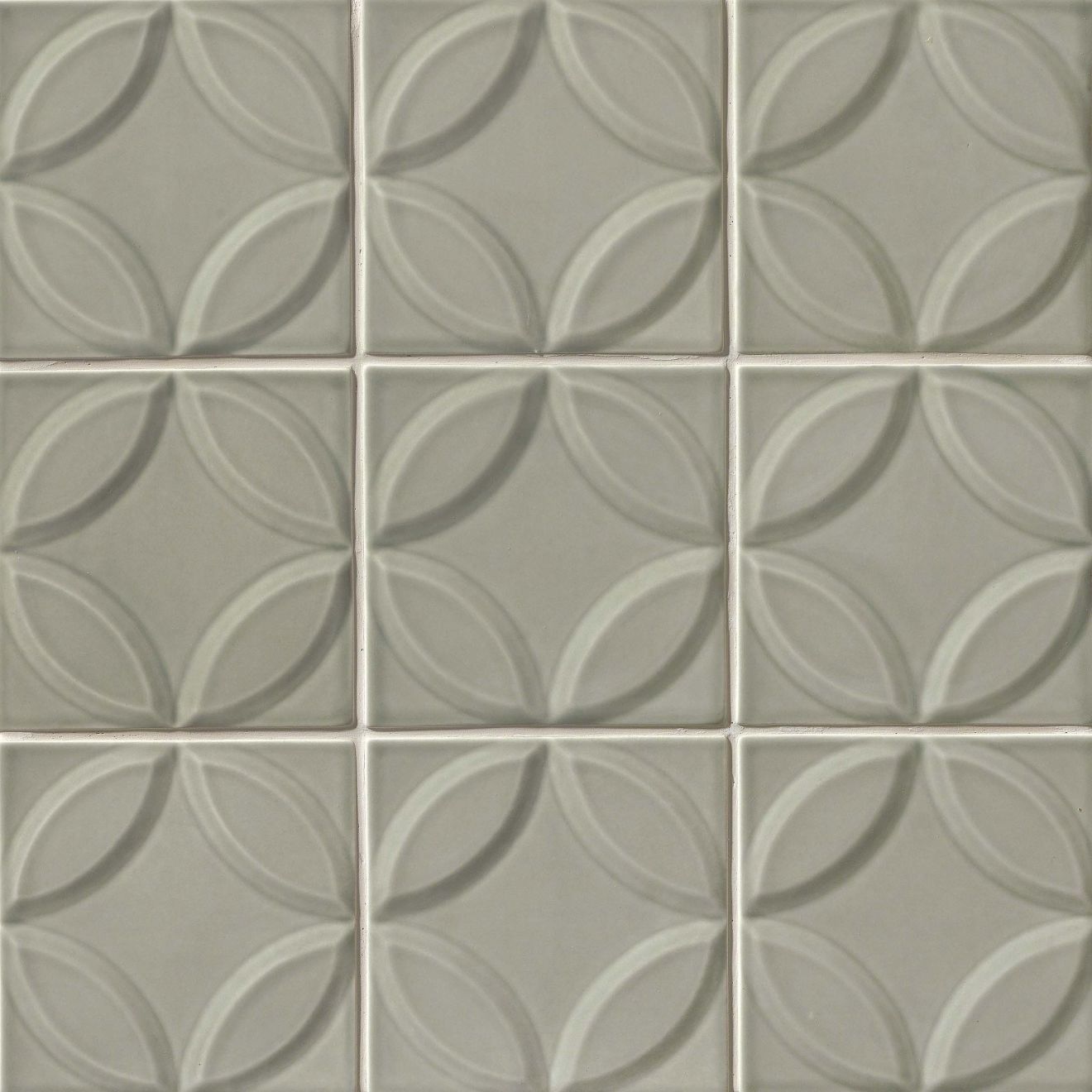 Provincetown 6" x 6" Brewer Deco Ceramic Tile in Monument Grey