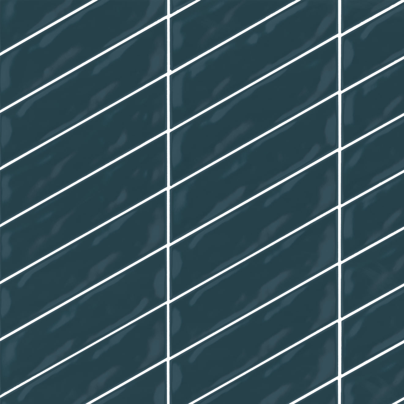 Sorrento 2.5" x 10" Left Chevron Glossy Ceramic Wall Tile in Azzurro