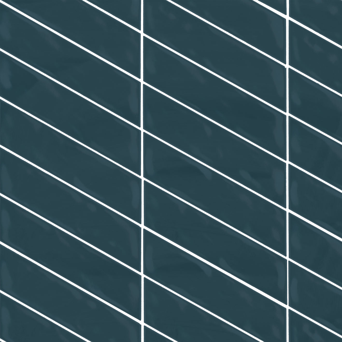 Sorrento 2.5" x 10" Right Chevron Glossy Ceramic Wall Tile in Azzuro