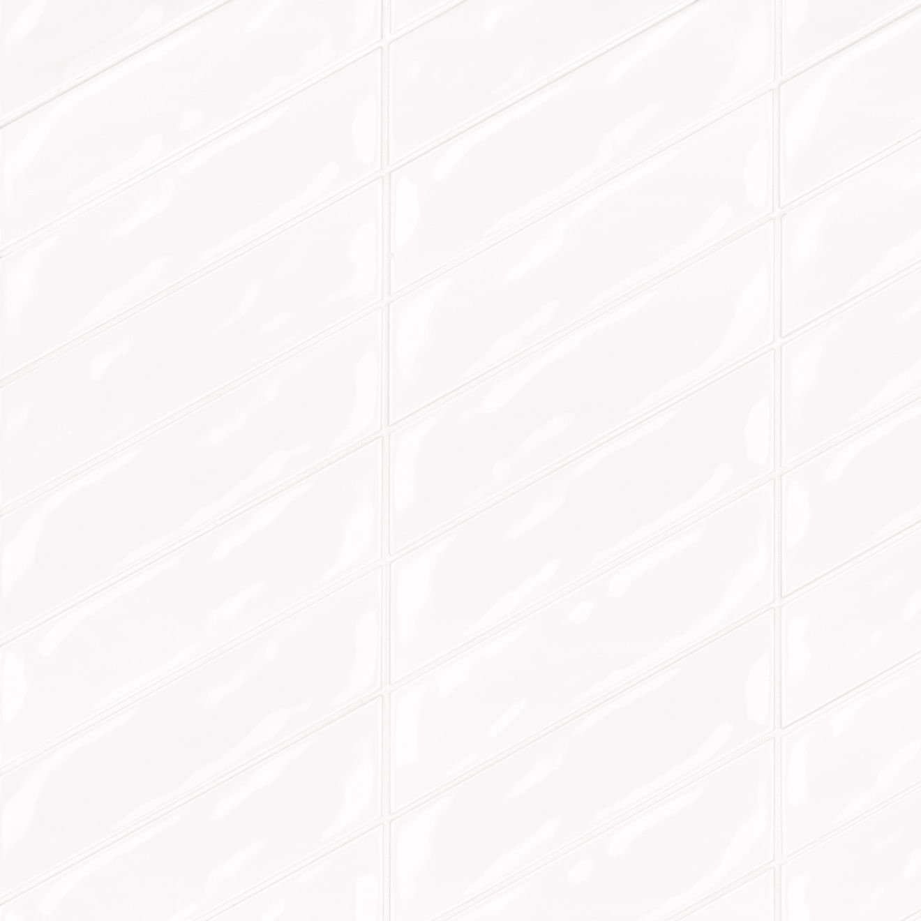 Sorrento 2.5" x 10" Left Chevron Glossy Ceramic Wall Tile in Bianco