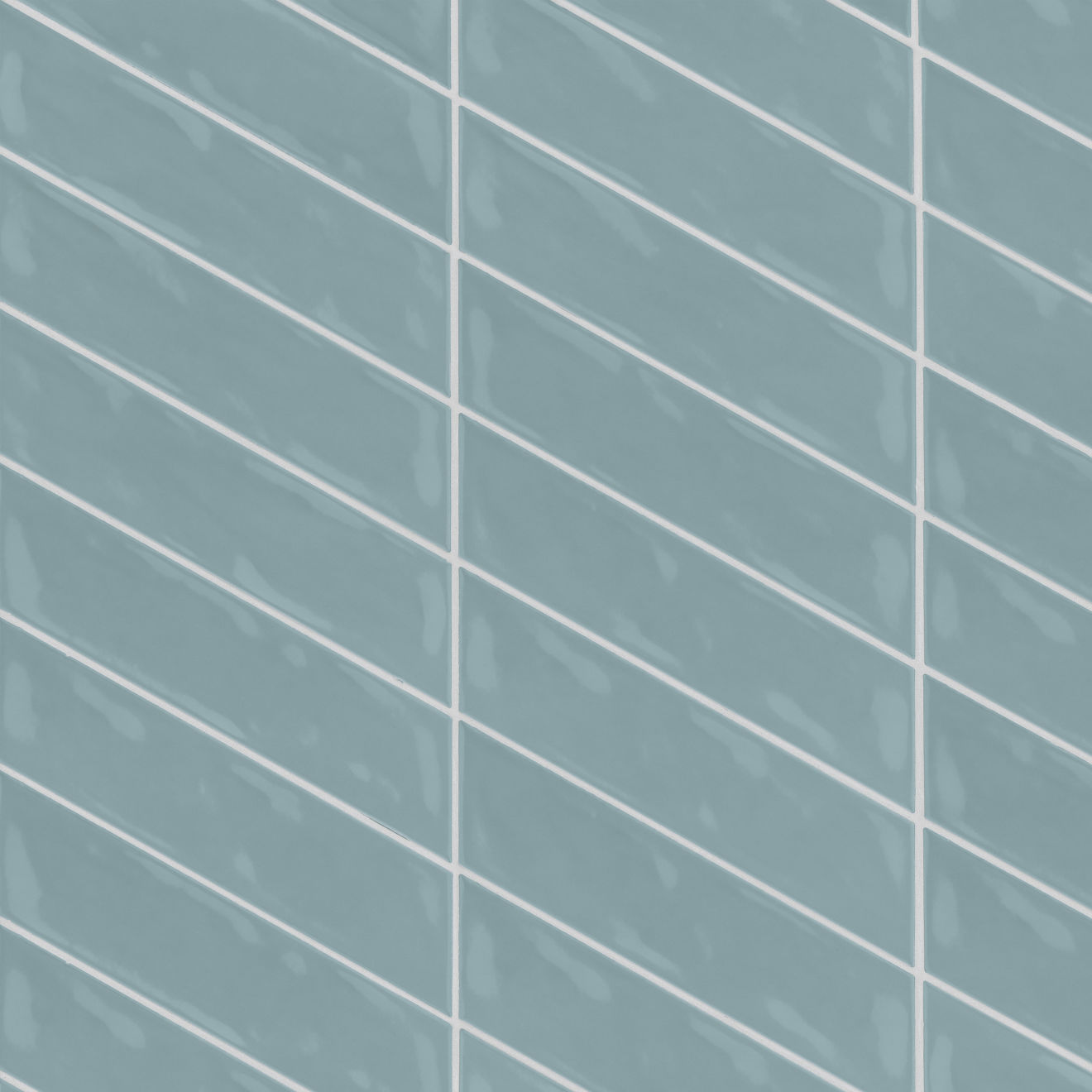 Sorrento 2.5" x 10" Right Chevron Ceramic Wall Tile in Celeste