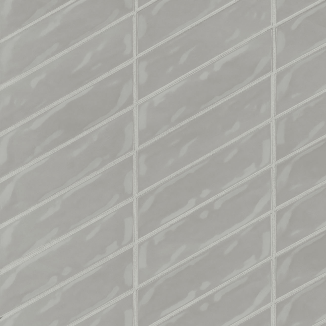 Sorrento 2.5" x 10" Left Chevron Glossy Ceramic Wall Tile in Grigio